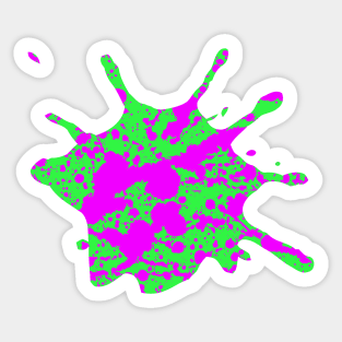 Neon Green and Pink Paint Splatter Sticker